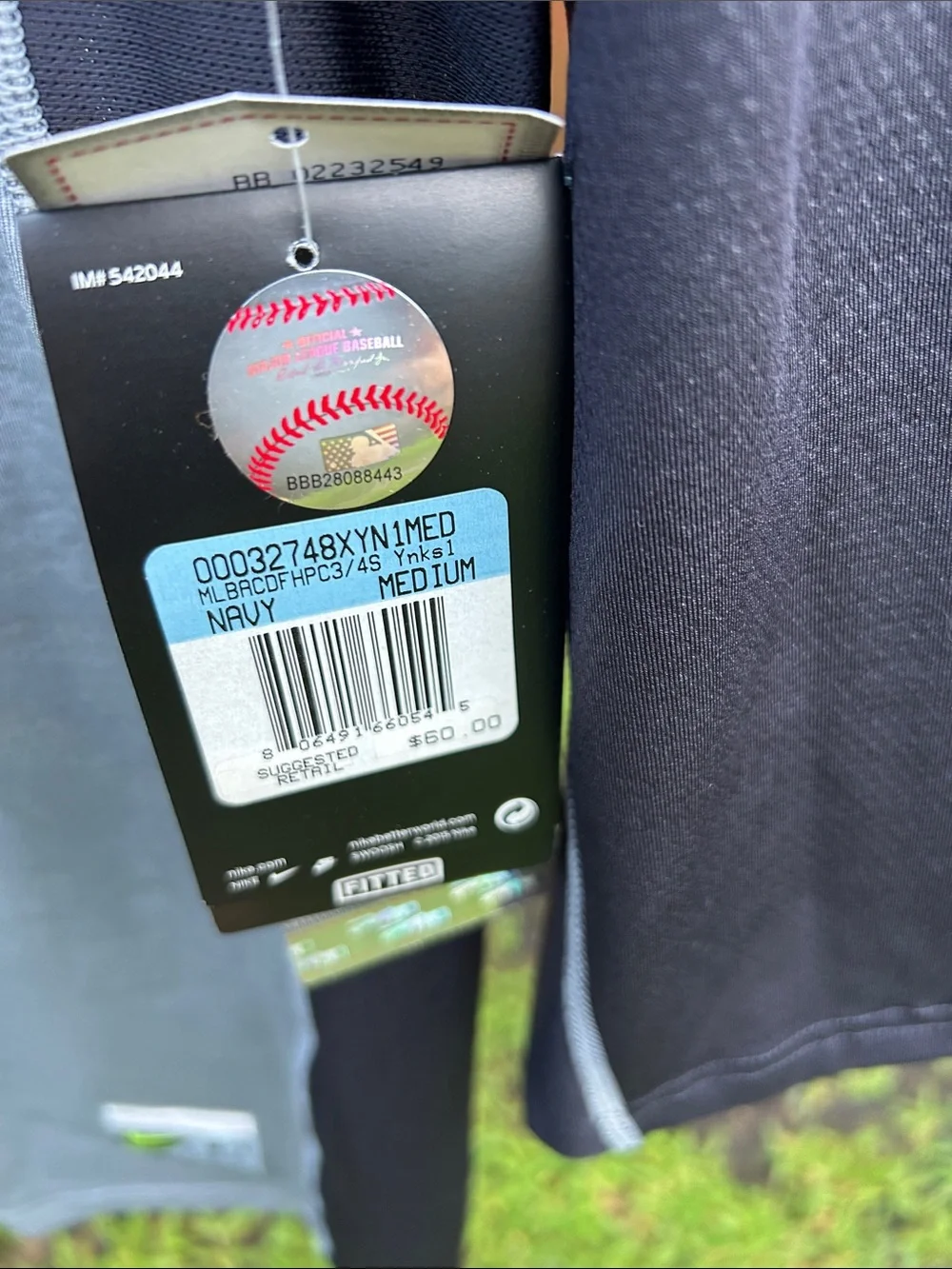 Nike Pro Grey and Black NY Yankees Compression Shirt